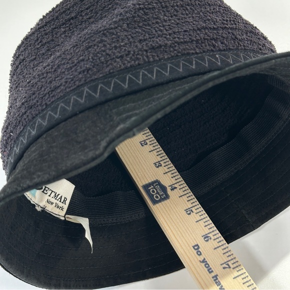 Betmar Womens Casual Bucket Hat Black Suede Terry - Picture 11 of 11